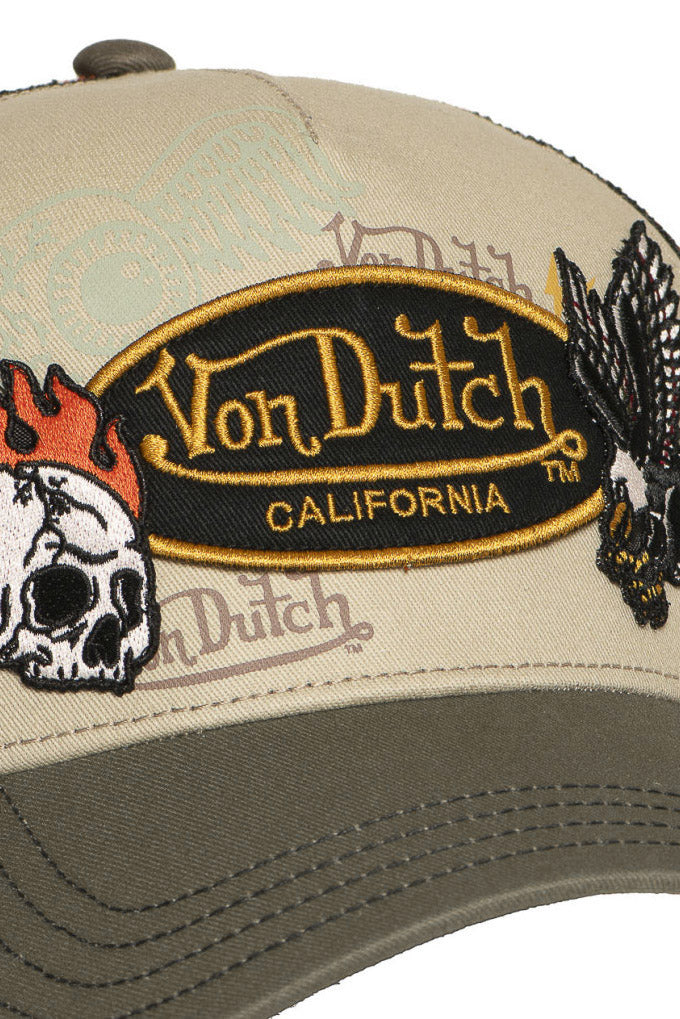 Trucker Cap / Snapback - Beige + Black + Grey