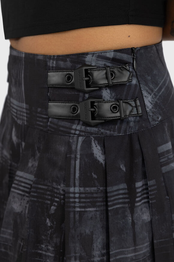 Stormcloud Mini Faltenrock - Black