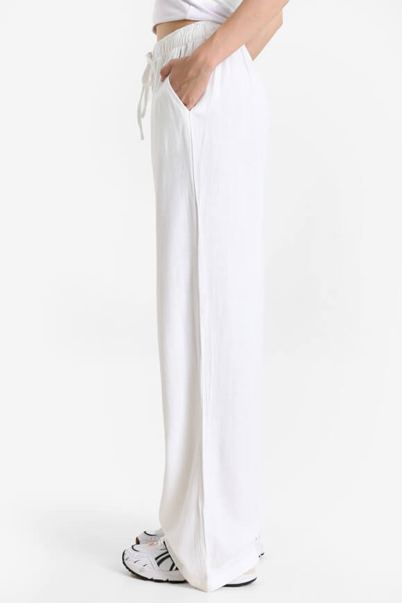 Wide leg linen trousers - white