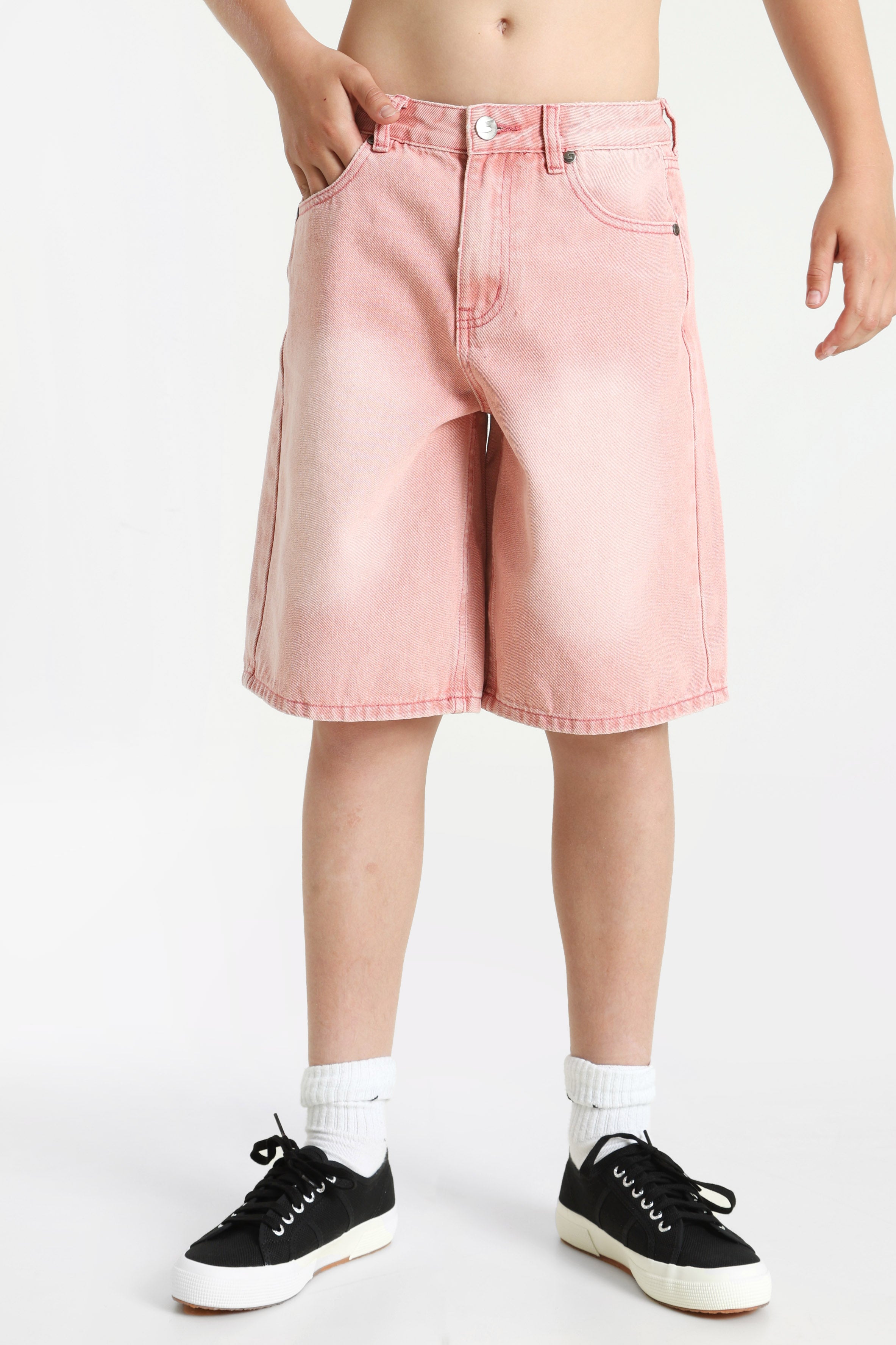 Jeans Bermudashorts - Used Pink
