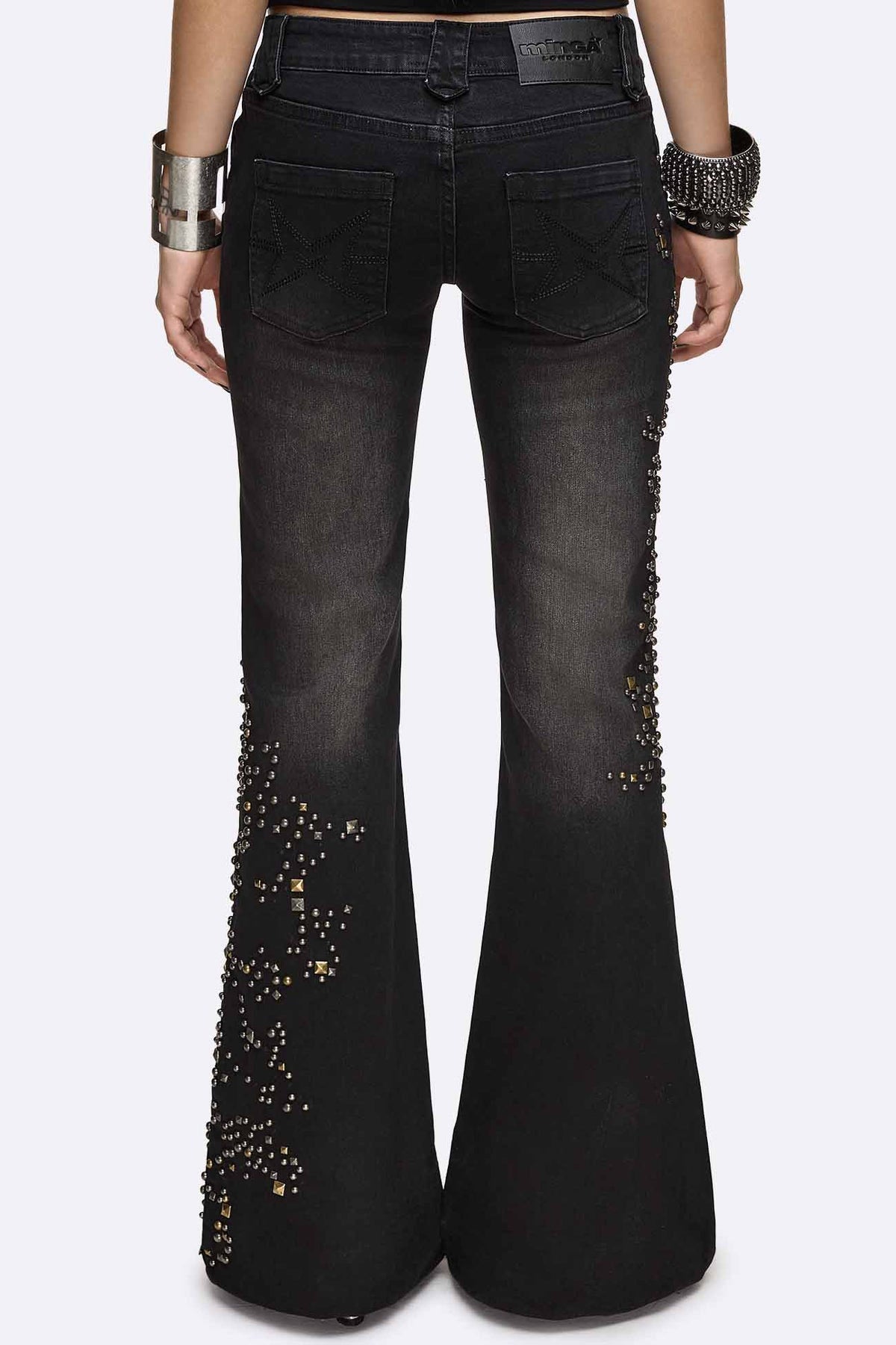 Brielle flare jeans - Black Washed