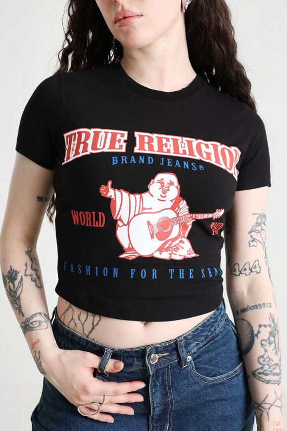 Maglietta Anniversary Crop - Nero