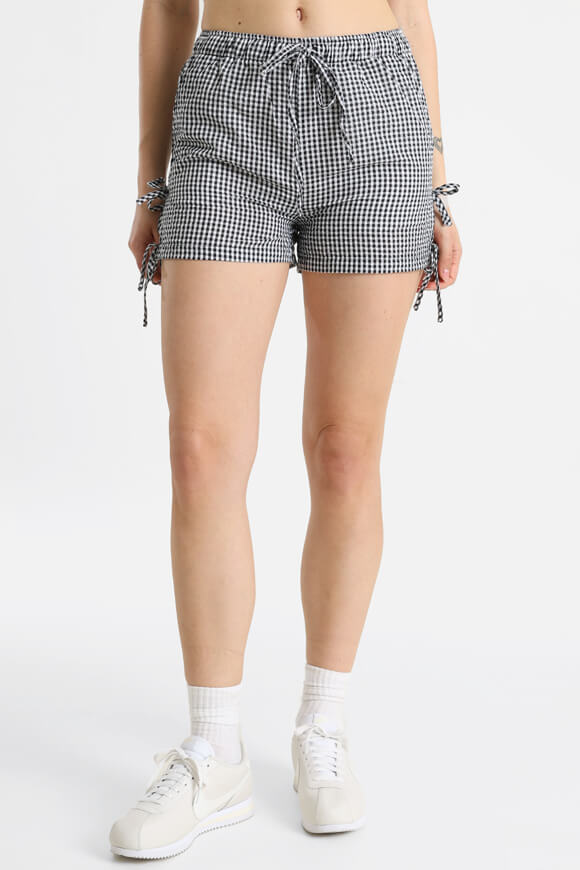 Pantaloncini in seersucker - nero + bianco