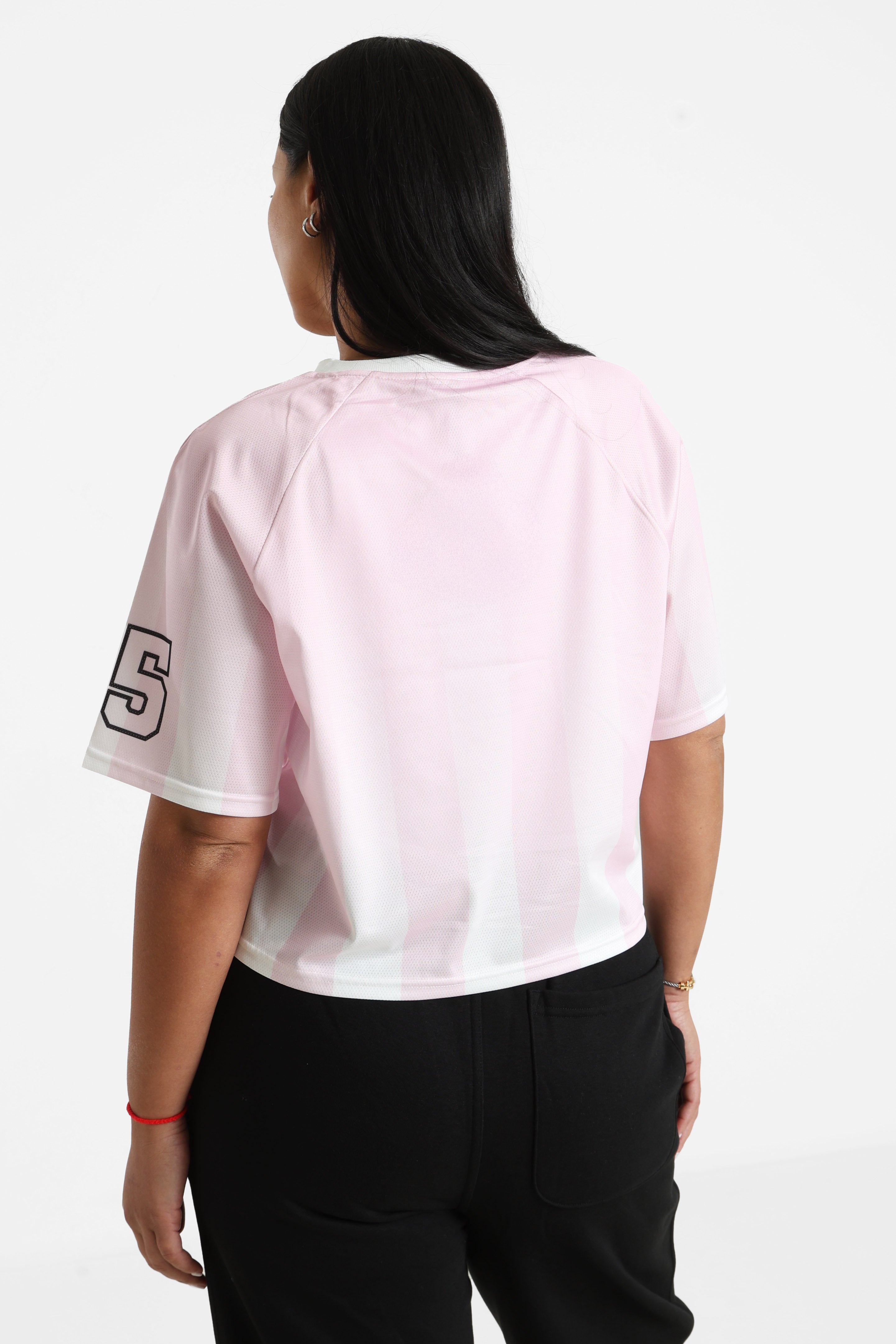 Crop Mesh T-Shirt - Hell Pink