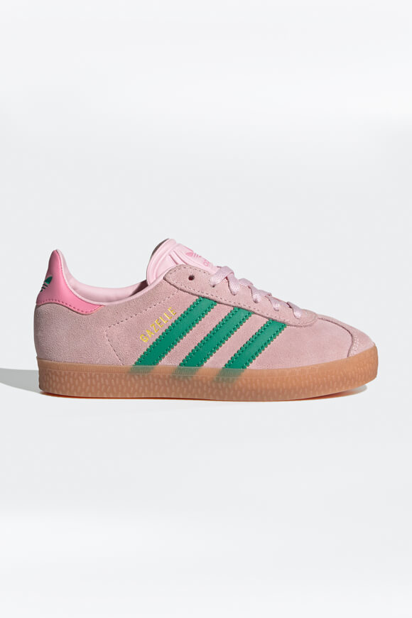 Gazelle Baskets Enfants - Rose clair + Vert Court