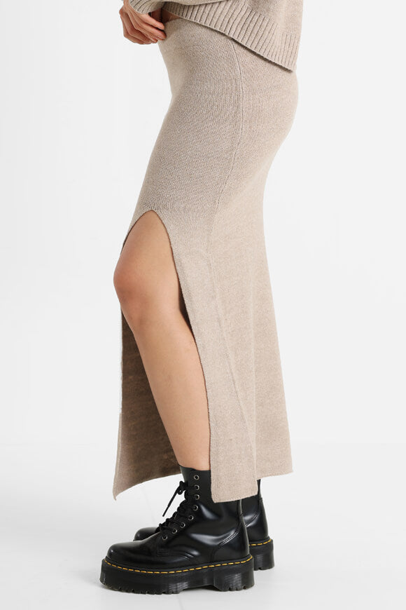 Maxi Strickrock - Beige Melange