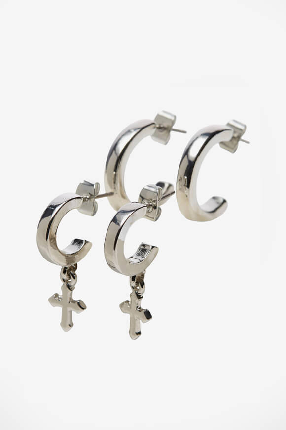 Lot de boucles d'oreilles - Argenté