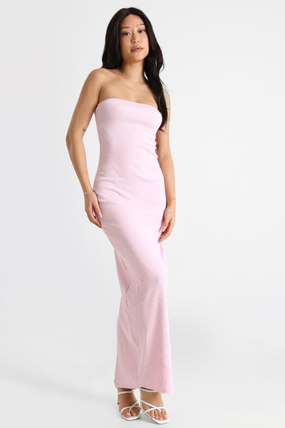 Ribbed bandeau maxi dress - Pink