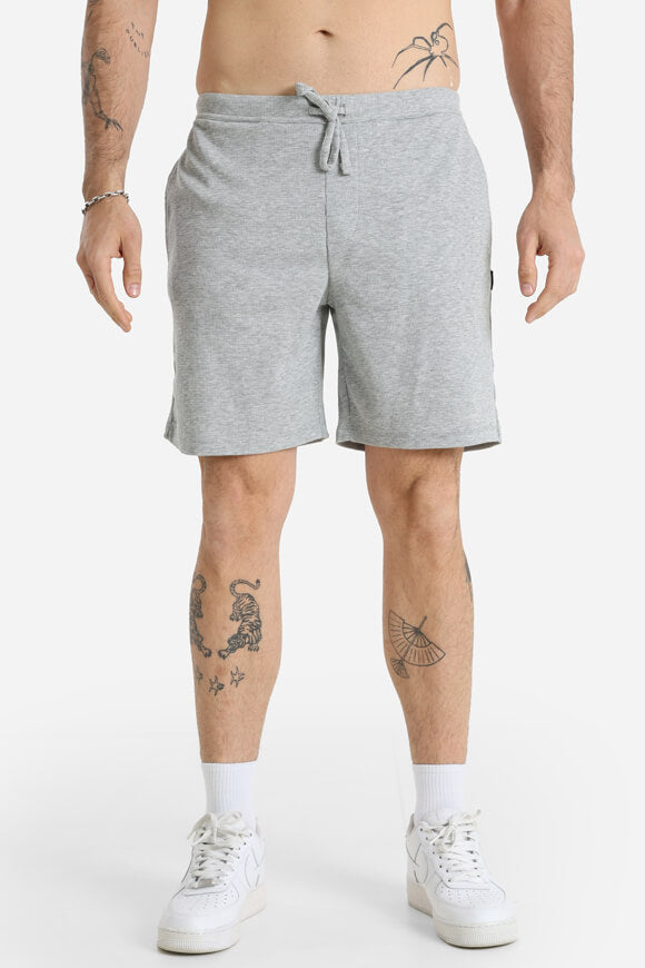 Strukturierte Stoffshorts - Grau meliert