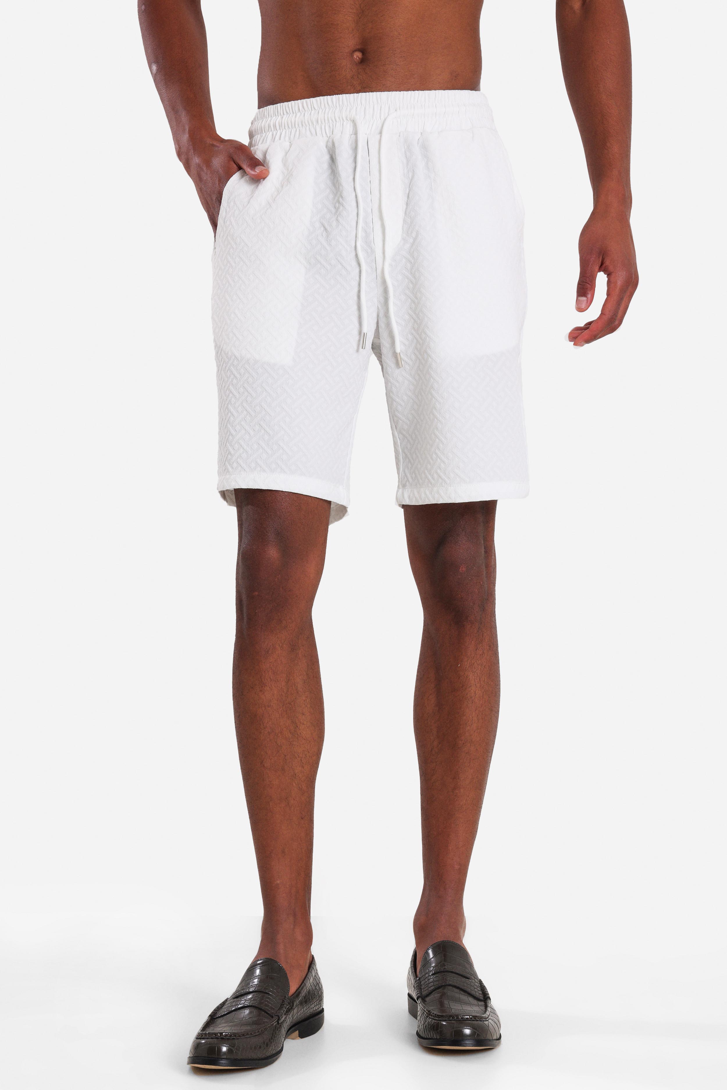 Short in tessuto strutturato - Offwhite