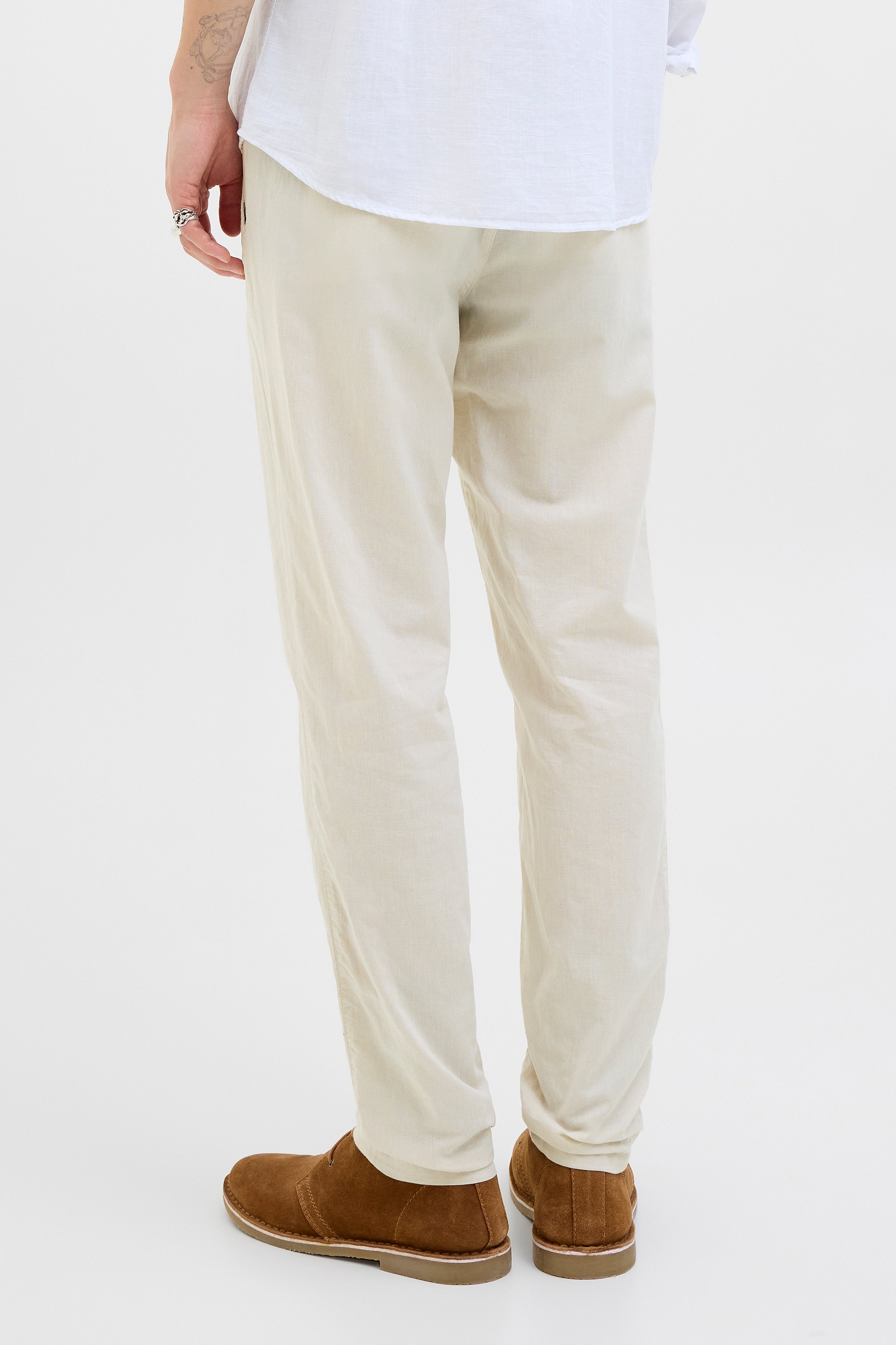 JPSTACE pantalon chino en lin L32 - Feather Gray
