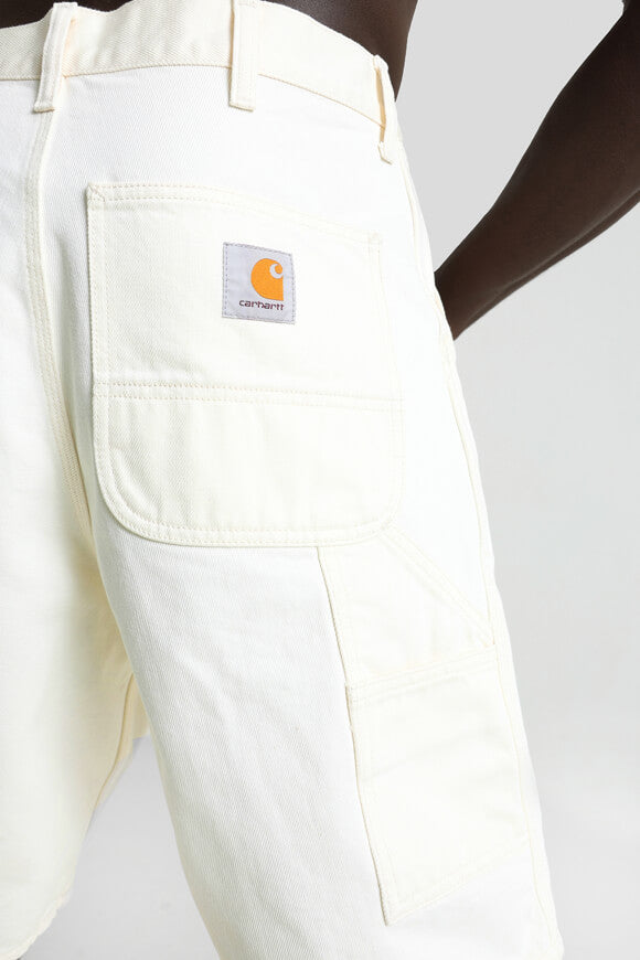 Single Knee Jeansshorts - White Rinsed