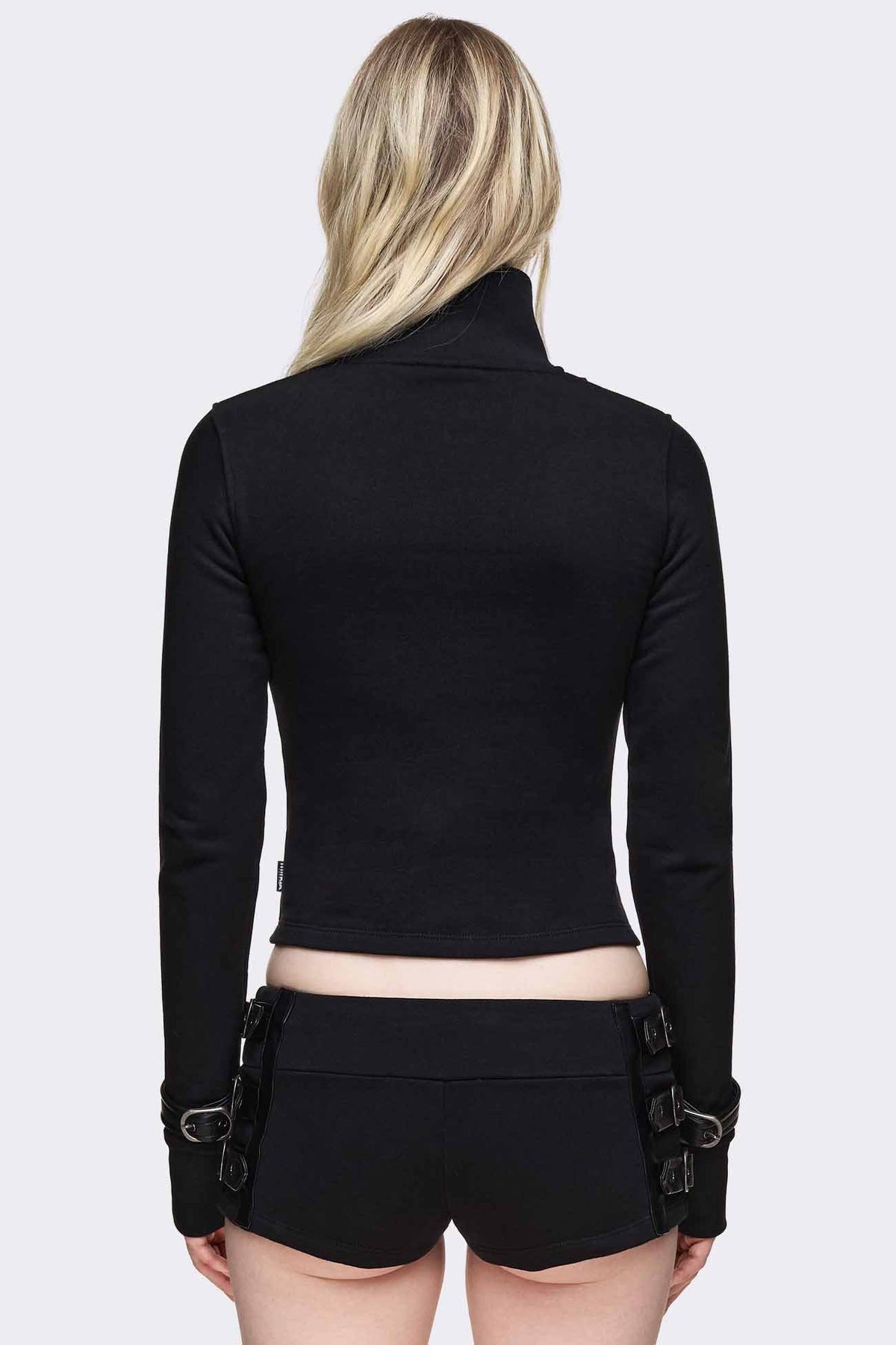 Resonance Funnel Crop Sweatjacke - Black