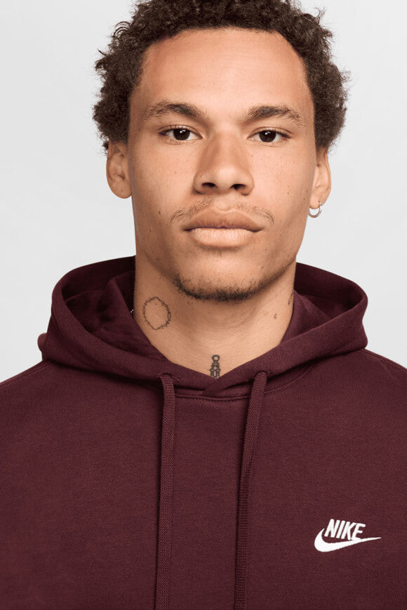 Sportswear Club Fleece Hooded Sweatshirt - Burgundy Crush