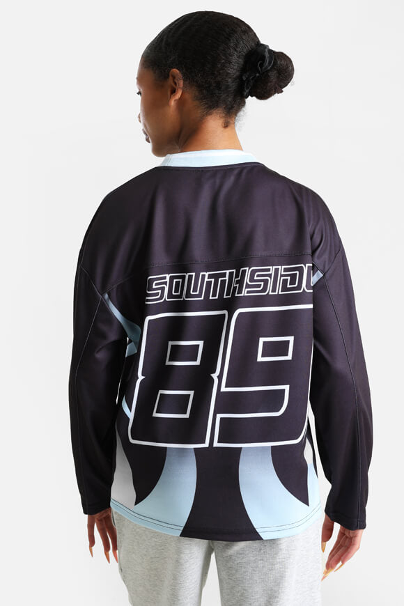 Oversize long-sleeved shirt - black + blue