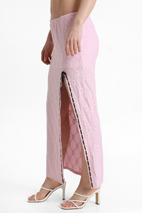 Maxi gonna in maglia - Rosa