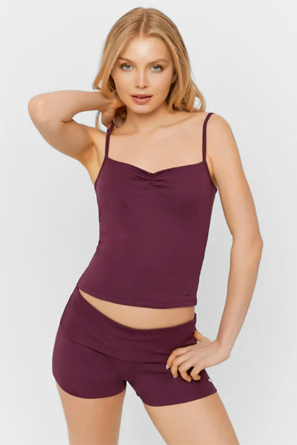 Crop Trägertop - Prune Purple