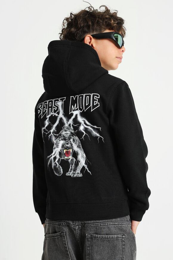 Sweat zippé à capuchon - Noir