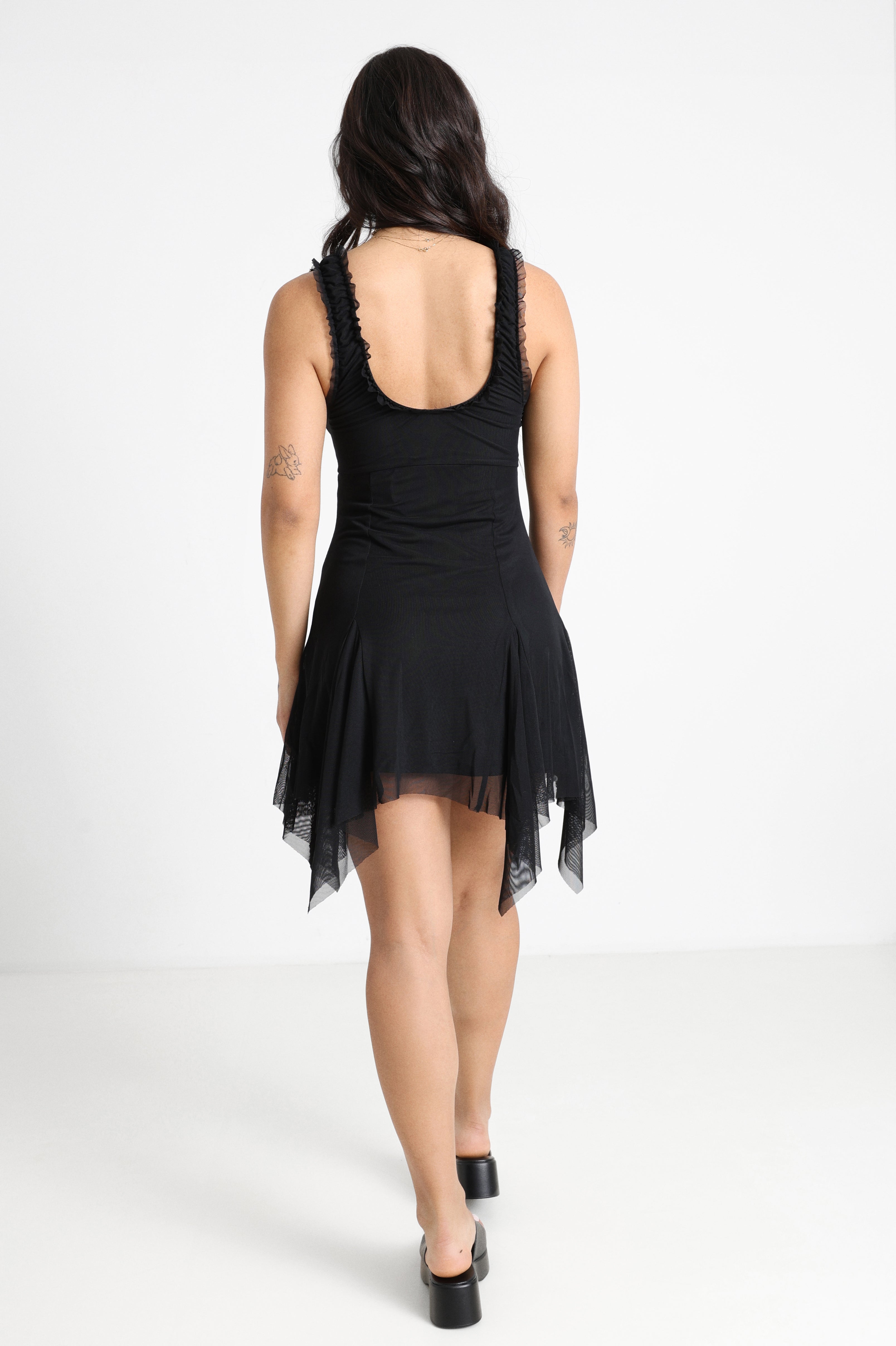 Mesh Minikleid - Schwarz