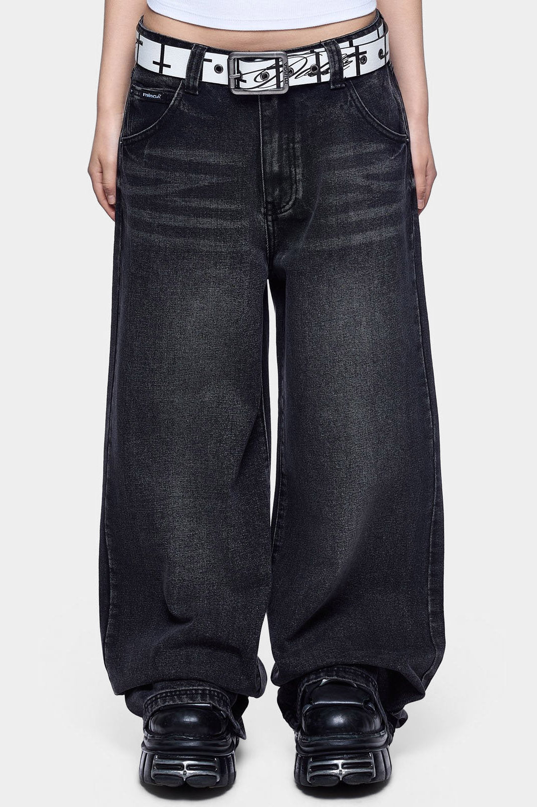 Fallen Angel Baggy Jeans - Black Washed