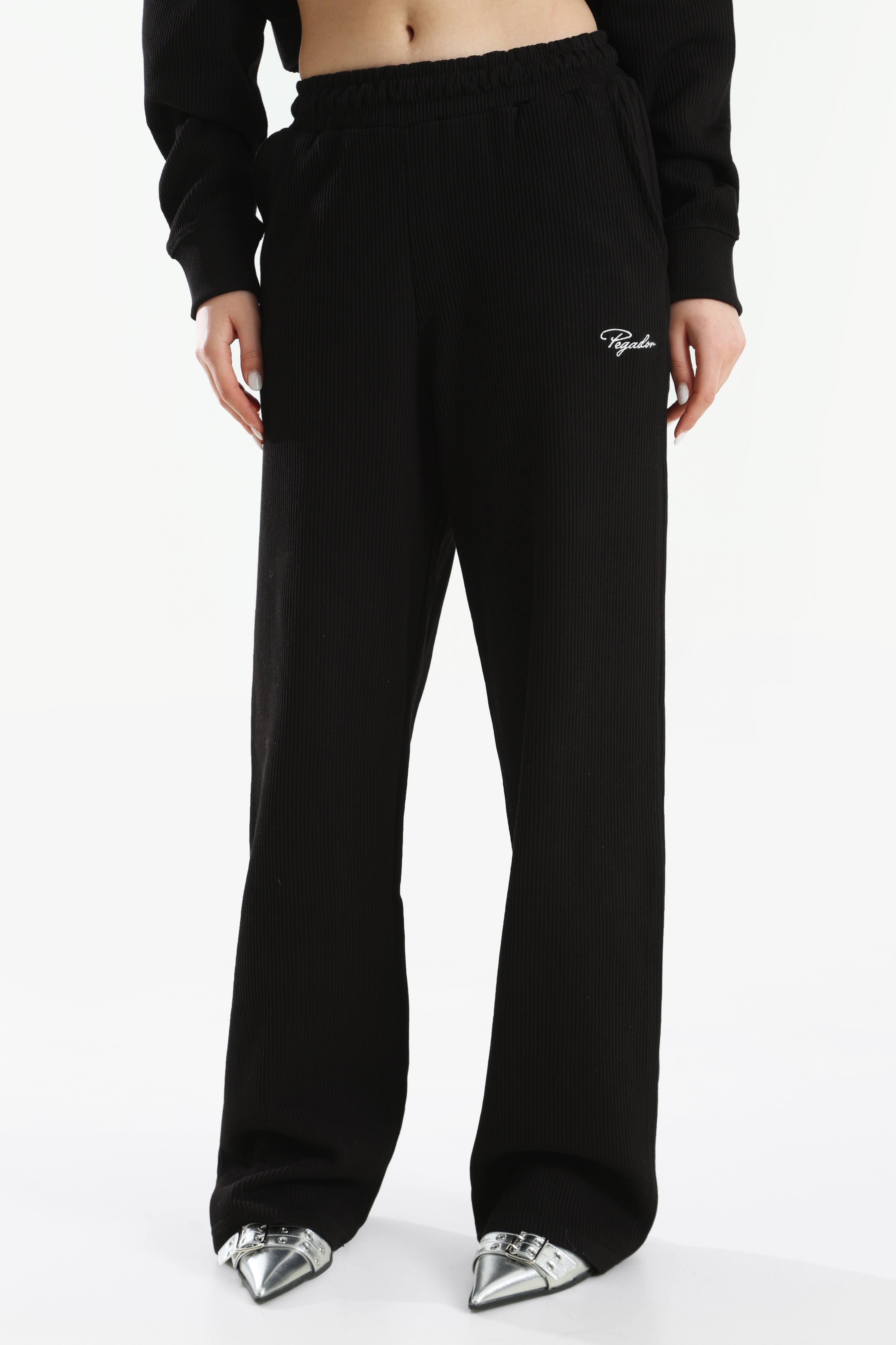 Pantalone sportivo in tessuto strutturato - Washed Black