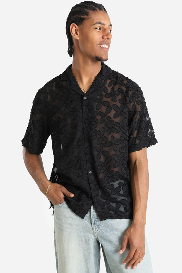 Strukturiertes Hemd - Schwarz