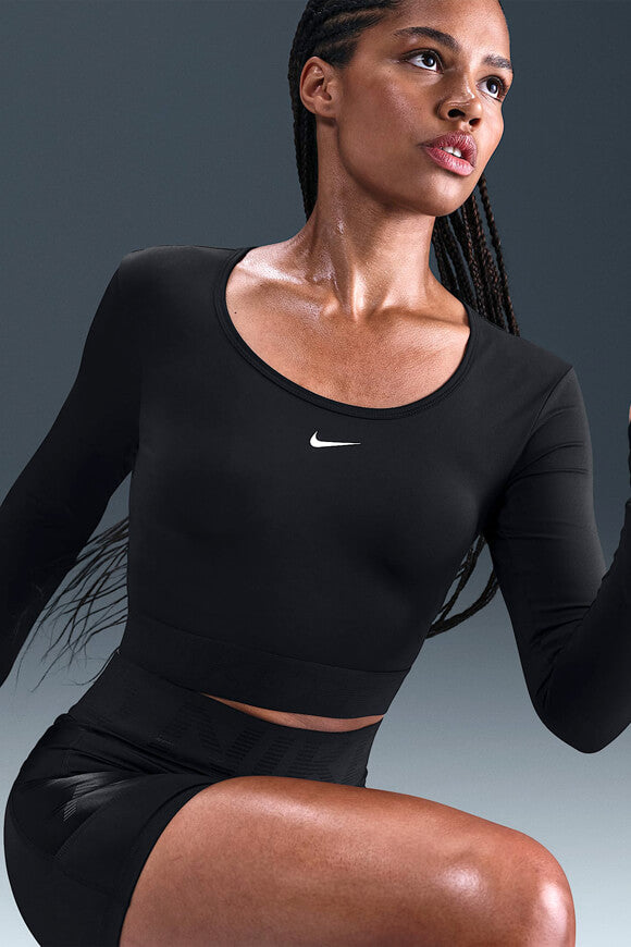 Crop Langarmshirt - Black