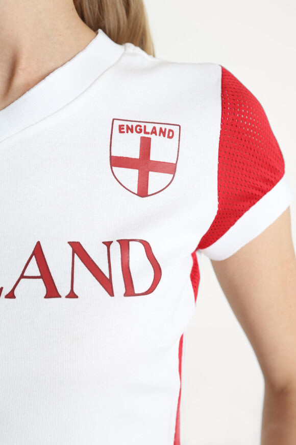 Maglietta con crop - Bianco + Rosso