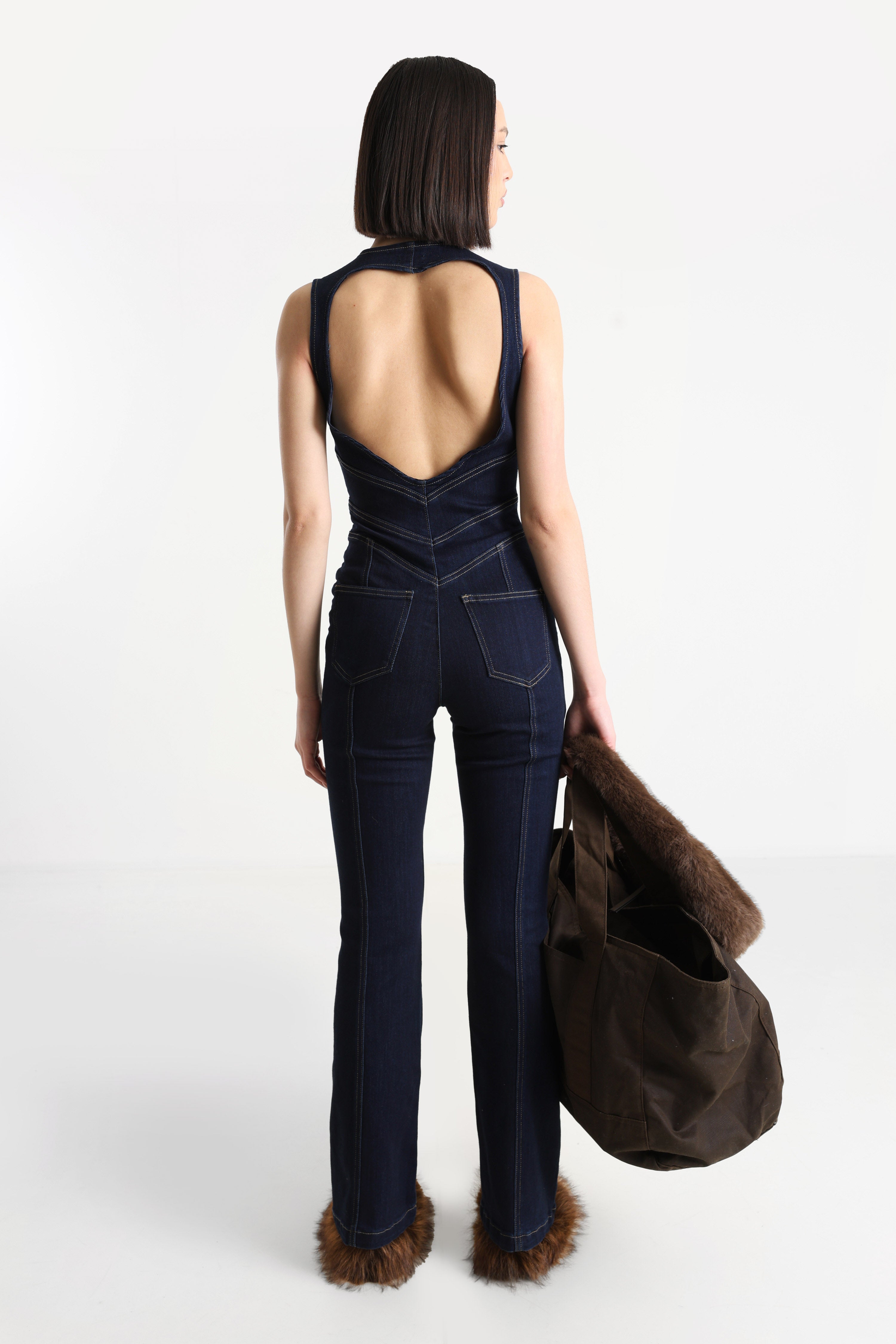 Langer Jeans Overall - Dunkelblau