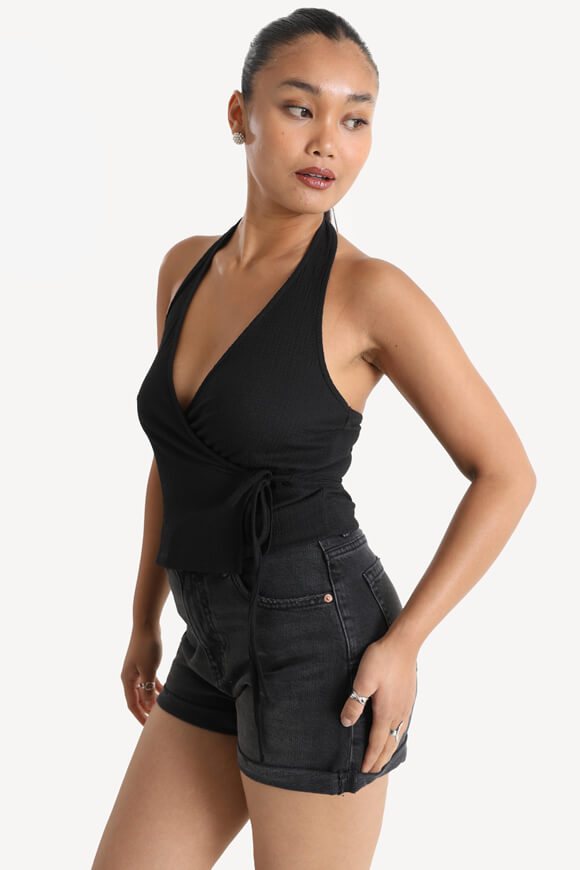 ONLBILL Neckholder Crop Top - Black