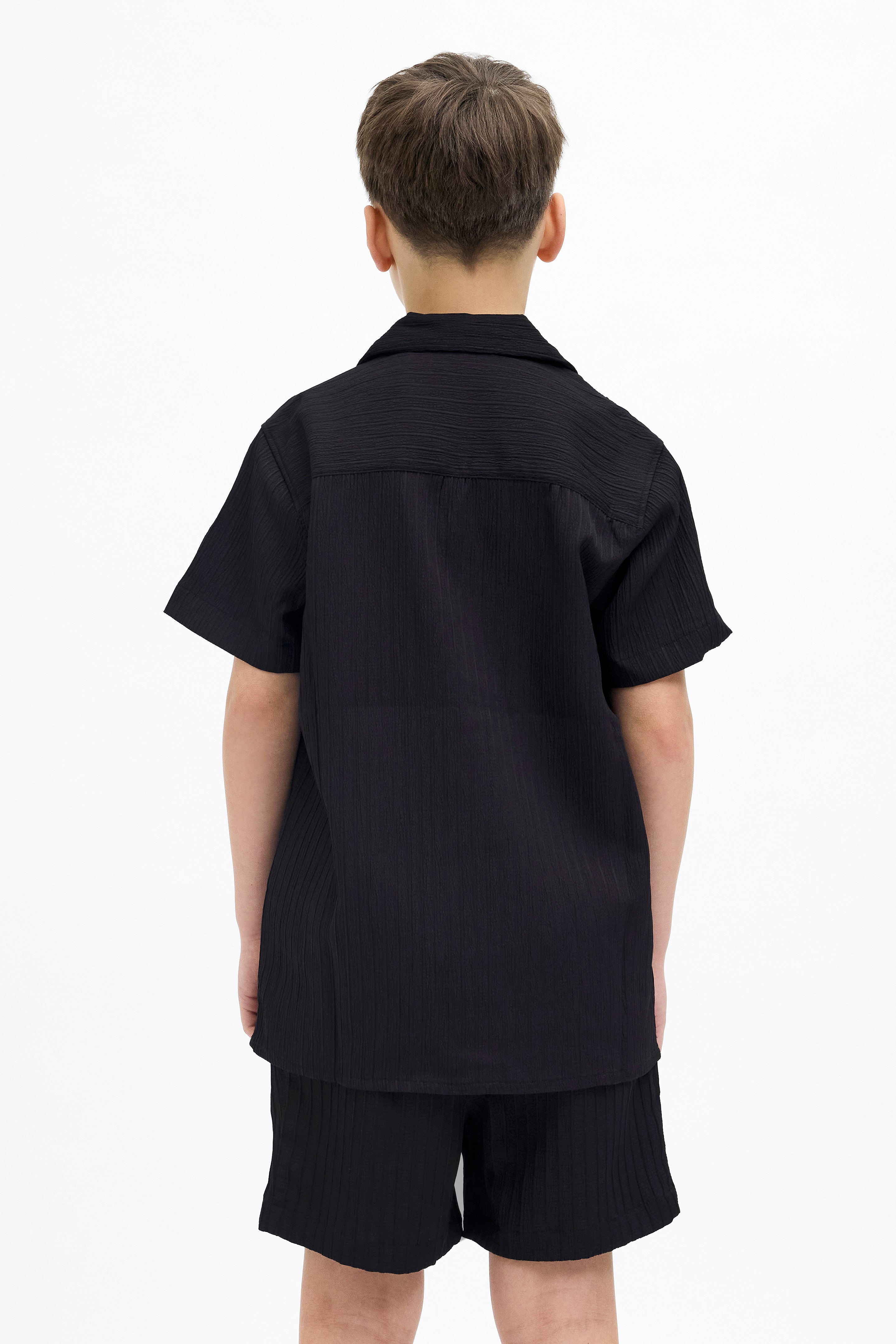 JJMASSIMO chemise en tissu structuré - Black