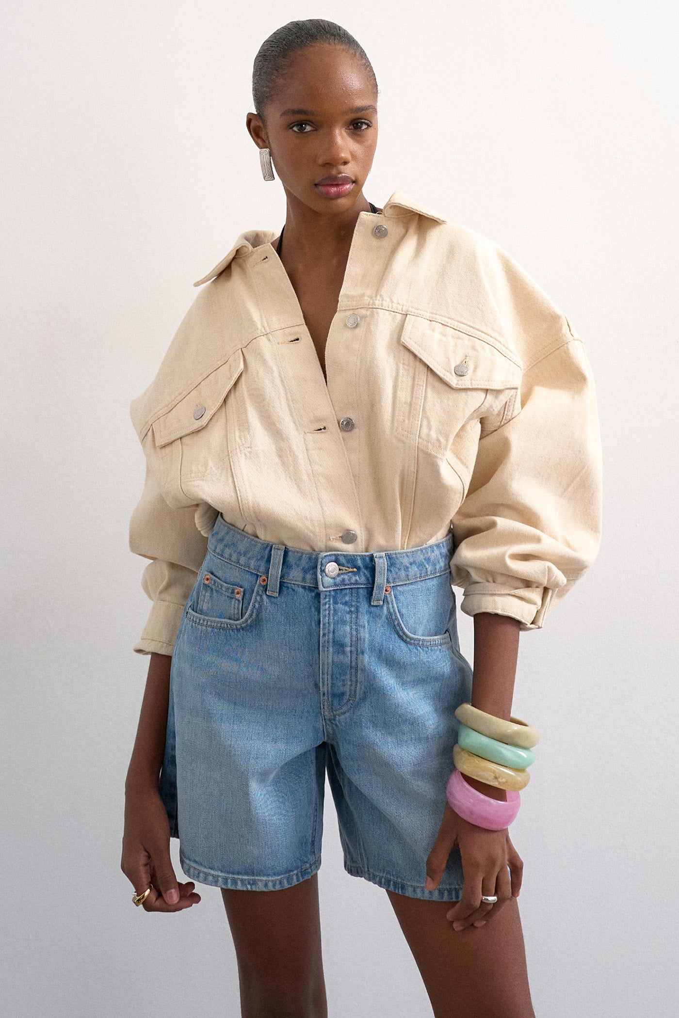 TSVIGGA Jeansshorts - Bleached Sand