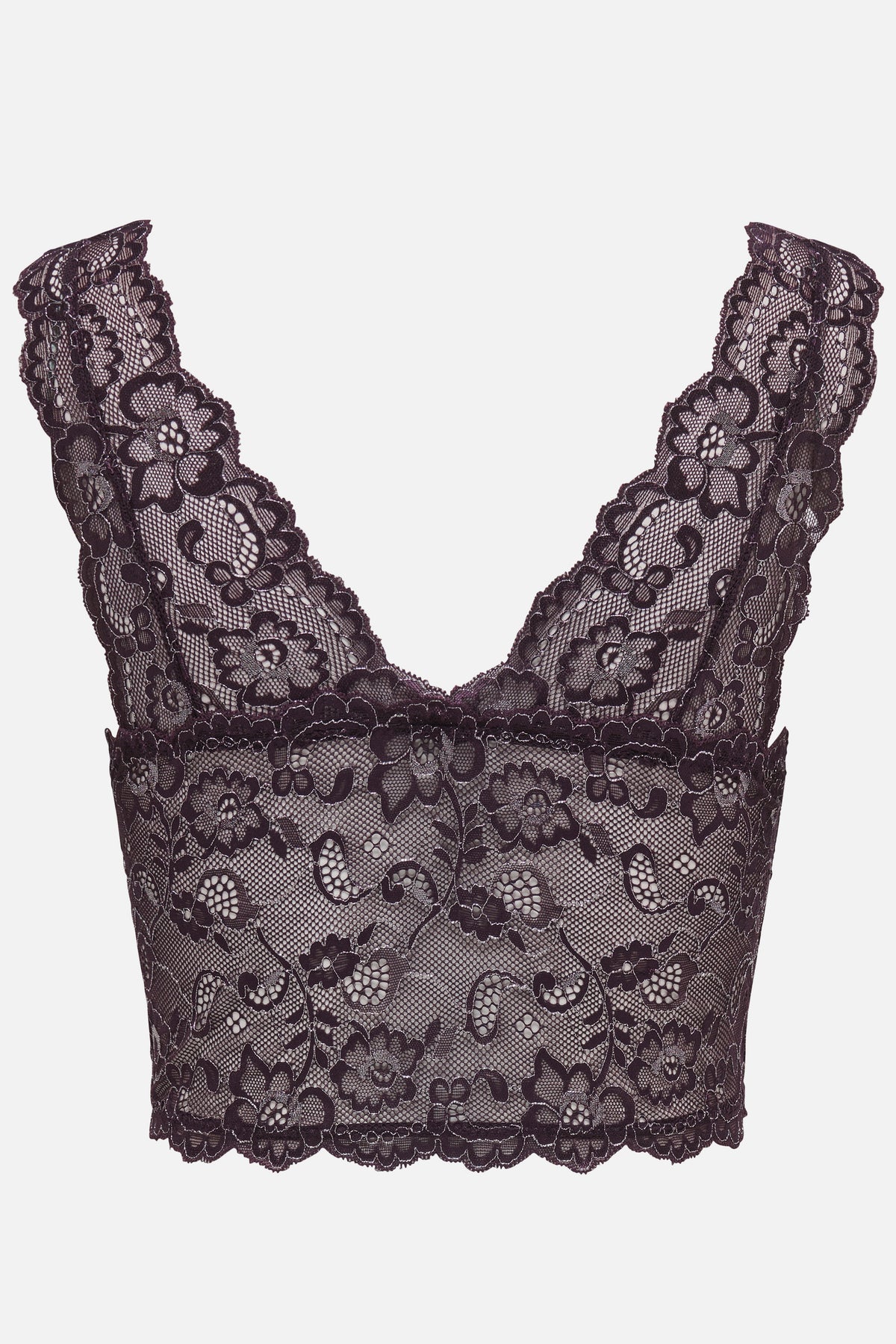 ONLCHLOE bralette in mesh con filo lurex - Plum Perfect