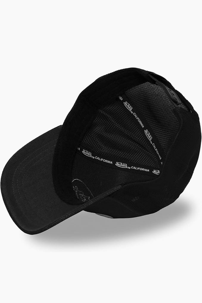 Trucker cap in velvet / snapback - Black