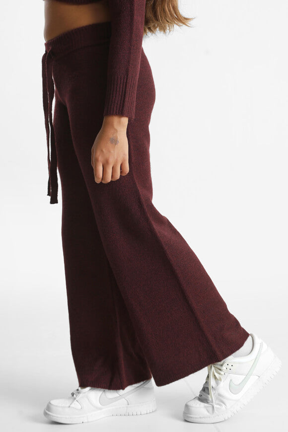 Wide leg knitted trousers - Bordeaux