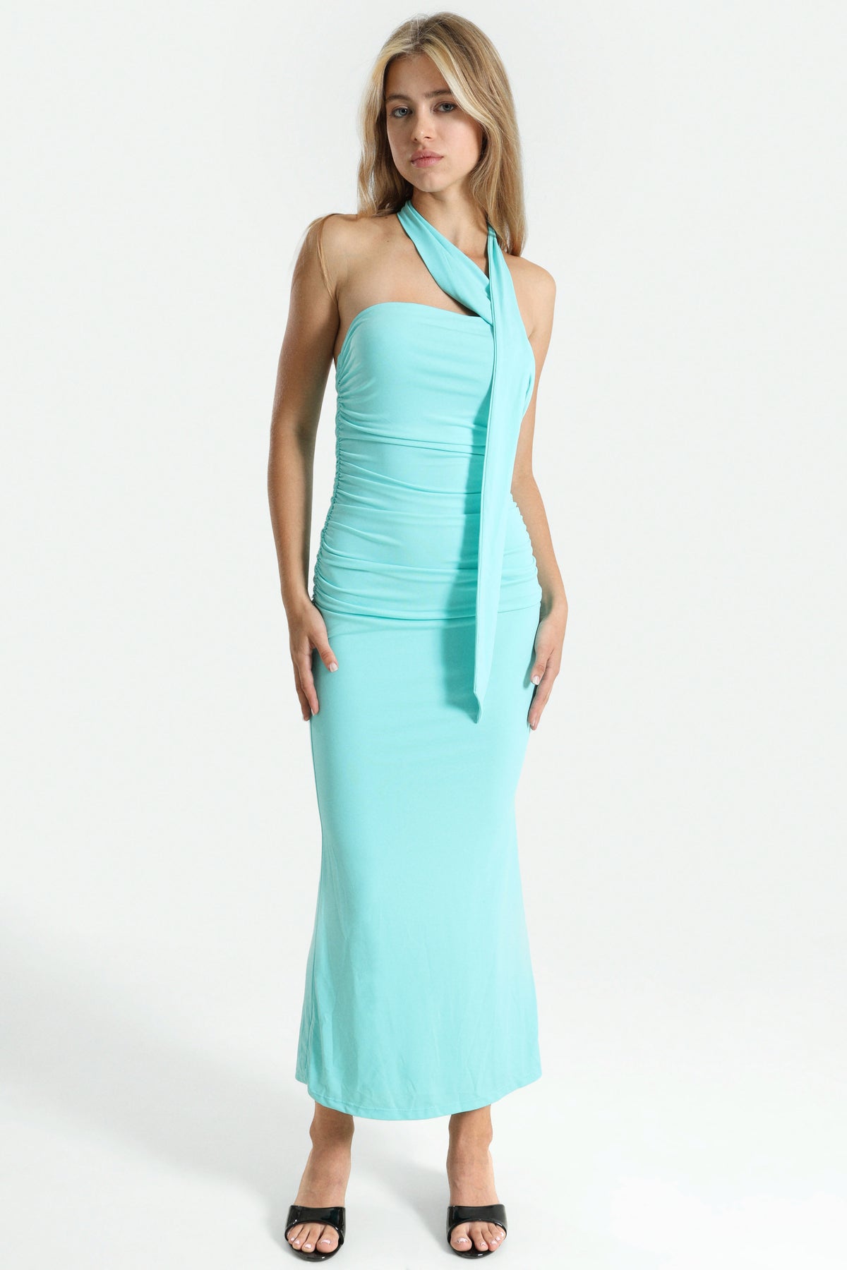 Robe longue bandeau - Aqua