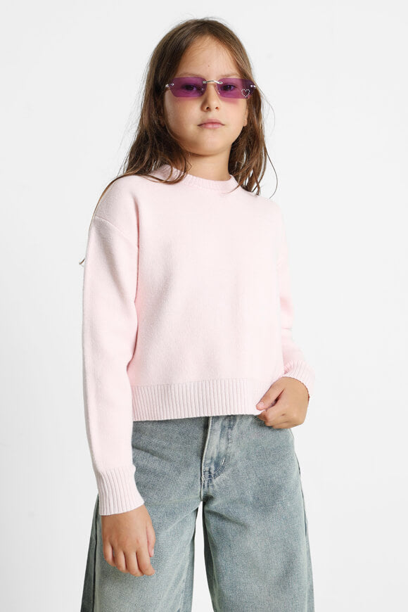 Crop knit sweater - light pink