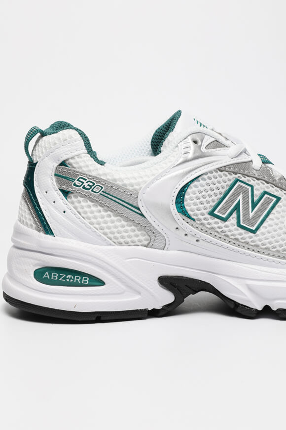 MR530 Sneaker - White + Forest Green
