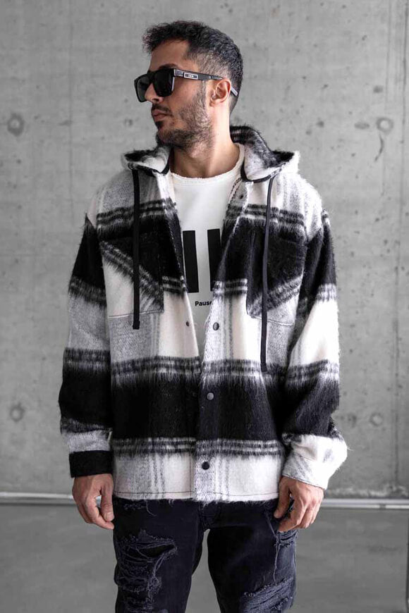 Veste en flanelle - Black + Offwhite