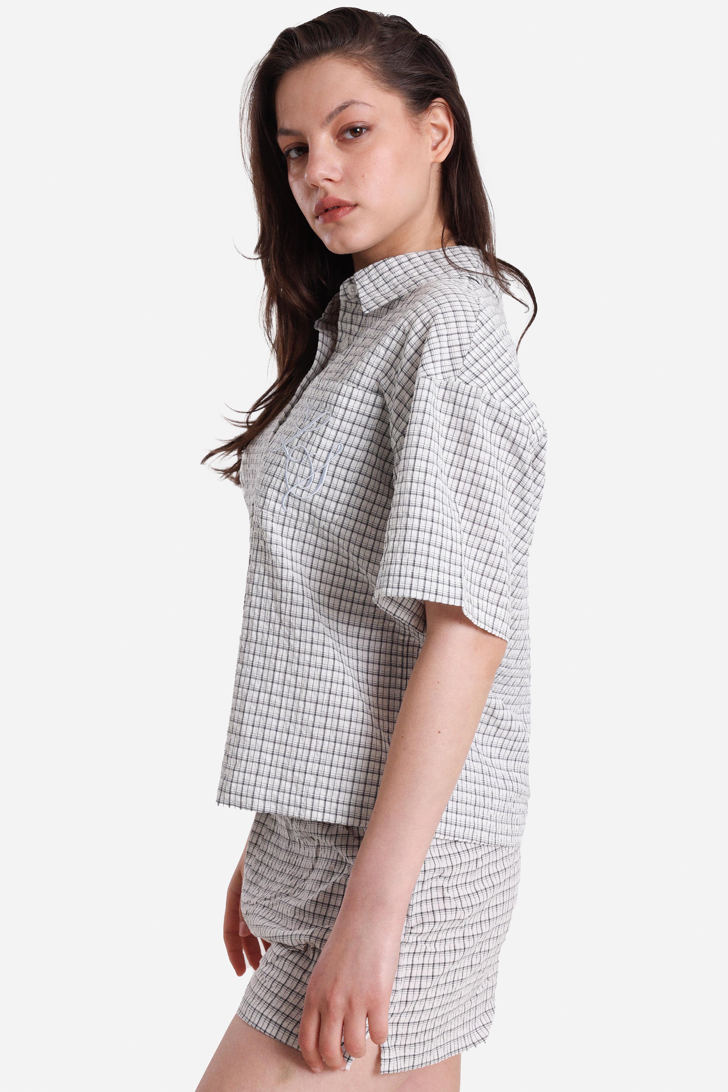 Oversize Hemd - Offwhite + Schwarz