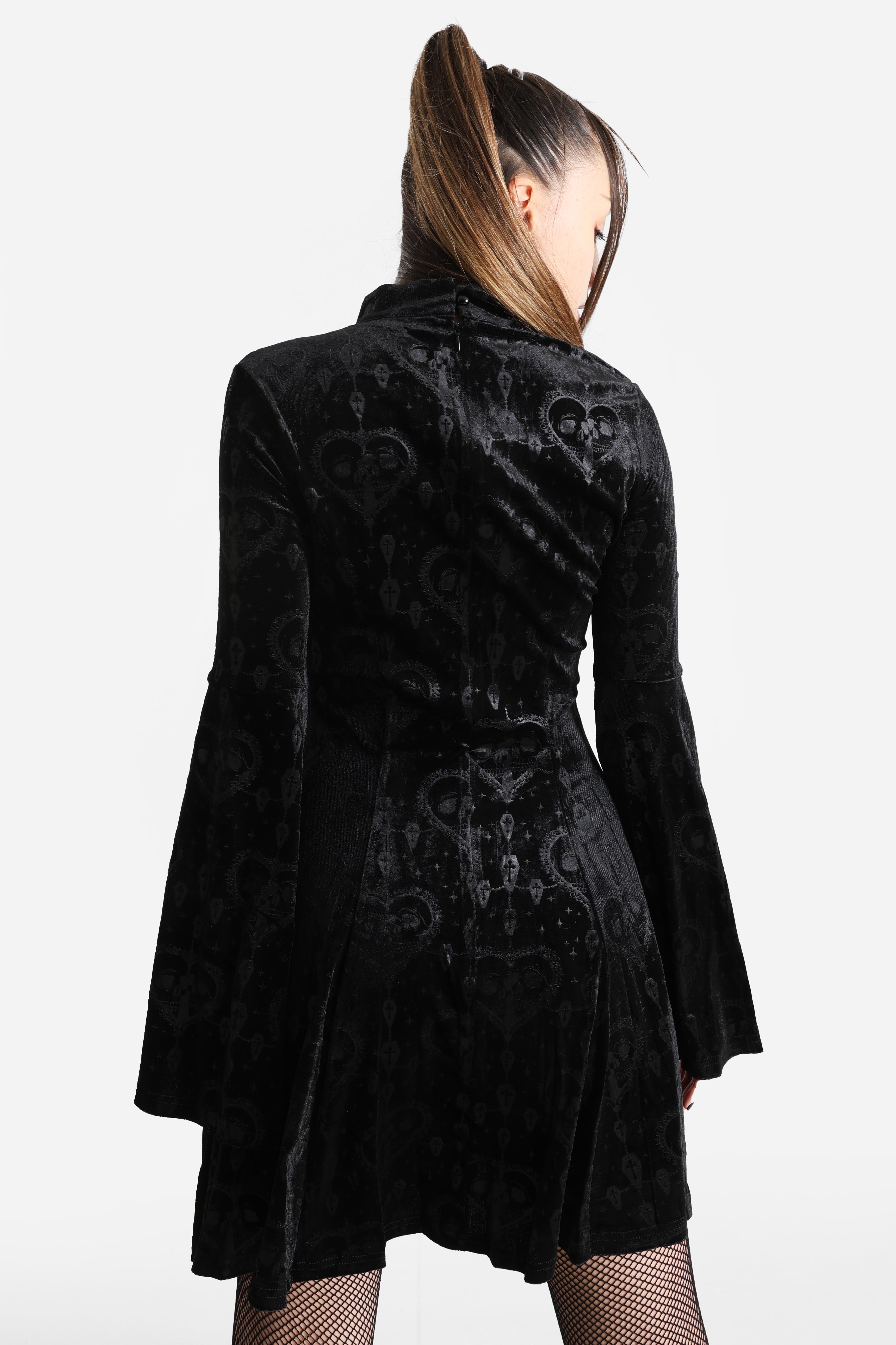 Mini abito in velluto Lucinda - Nero