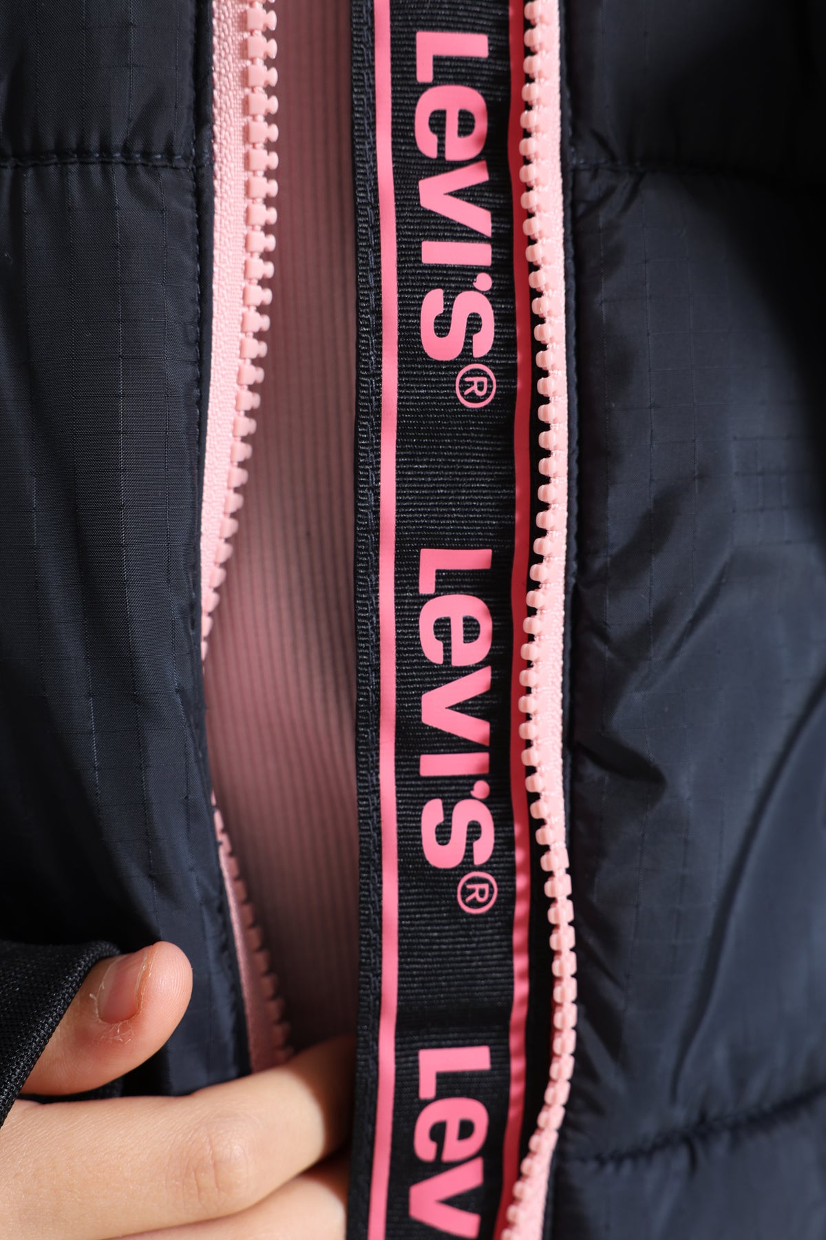 Pufferjacke - Dark Navy + Pink