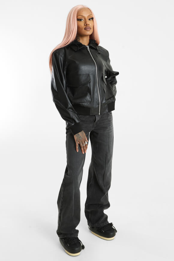 ONLSADIE Veste en similicuir - Noir