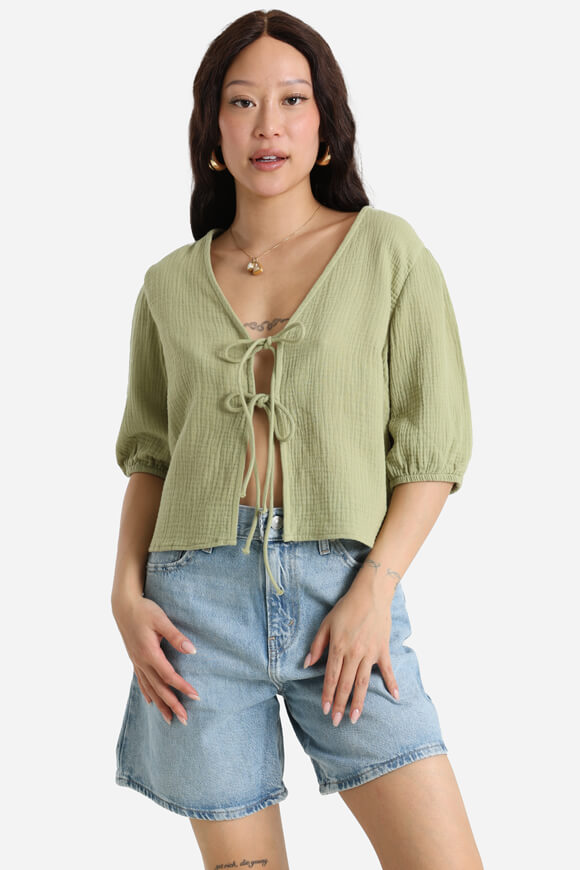 Musselinbluse - Olive