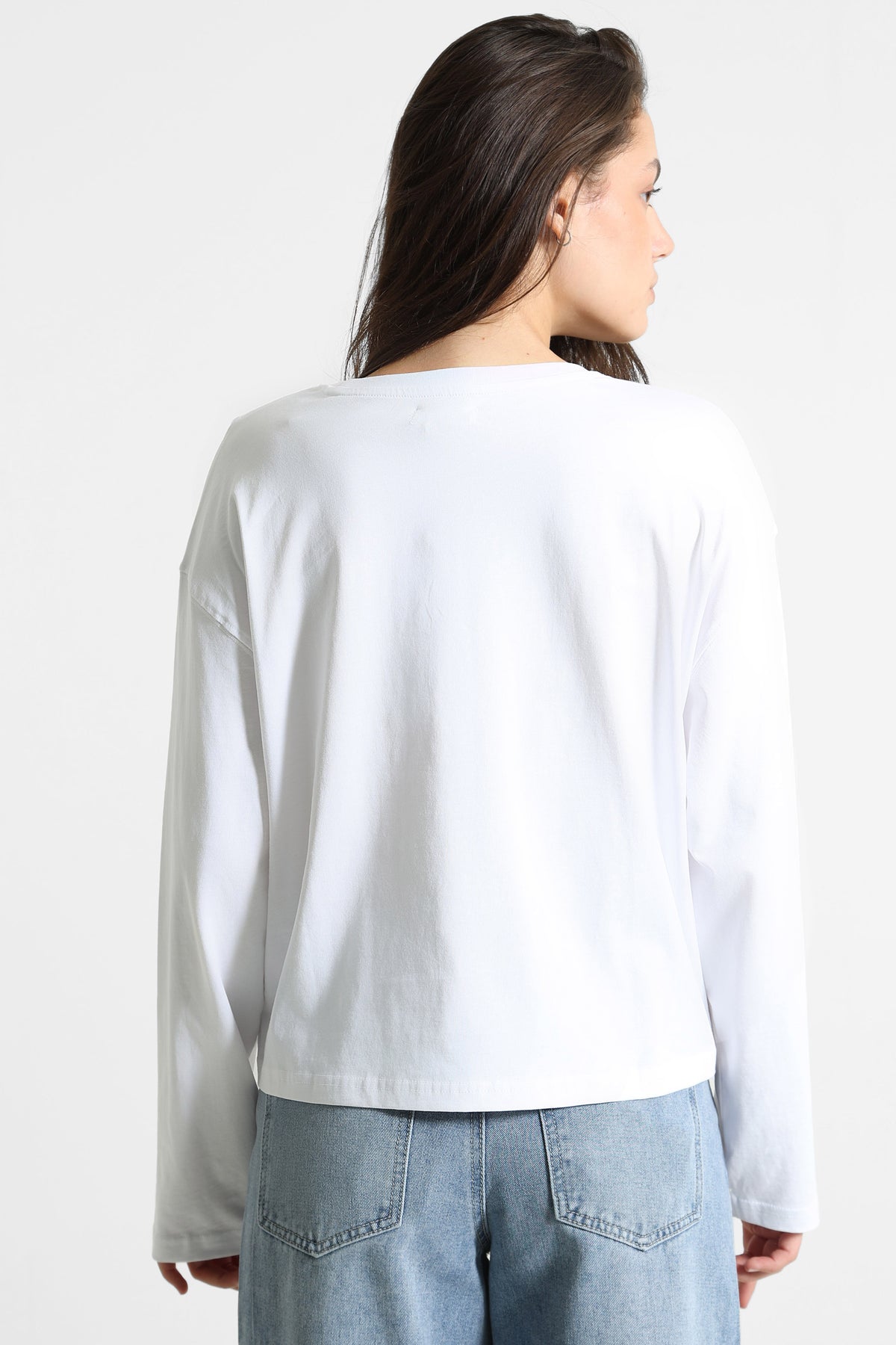 Loose long-sleeve shirt - White