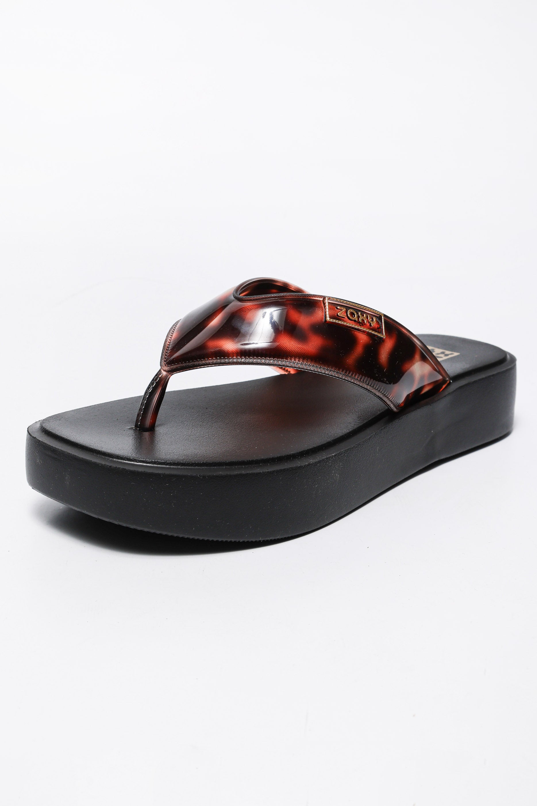 Plateau Flip Flops - Black + Tortoiseshell