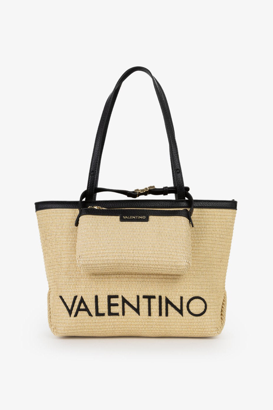Maiam Stroh Shopper - Natural + Black