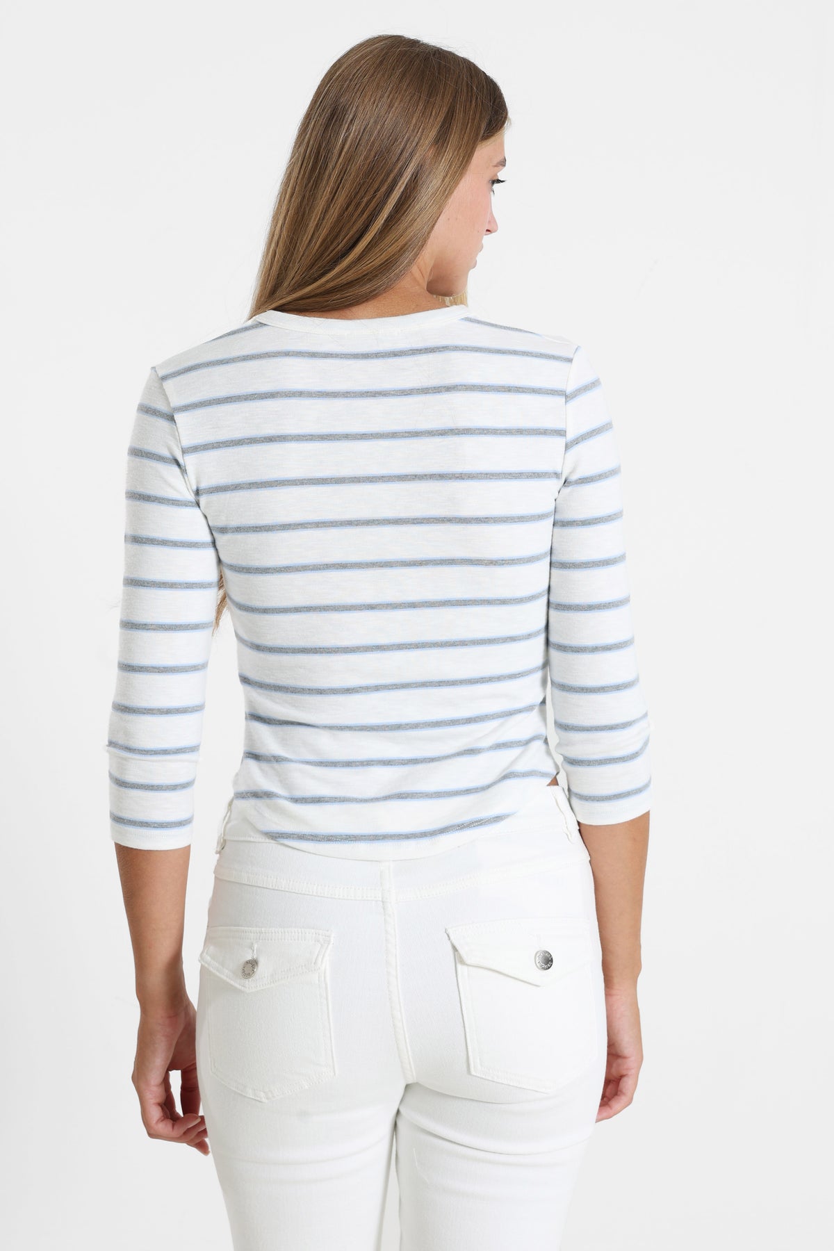 Camicia corta maniche lunghe - Offwhite + Azzurro + Grigio