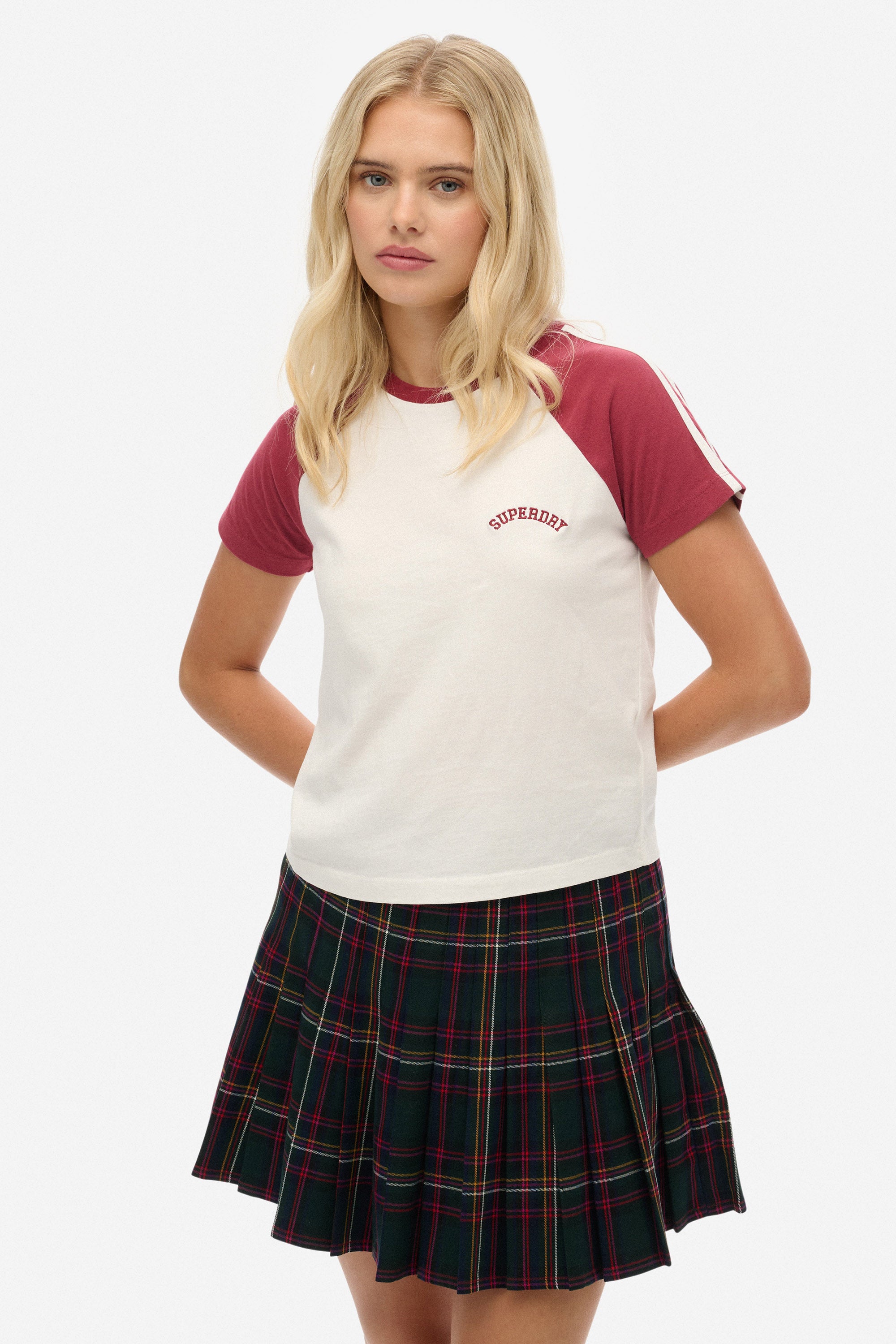 T-Shirt - Bone Offwhite + Bordeaux Red