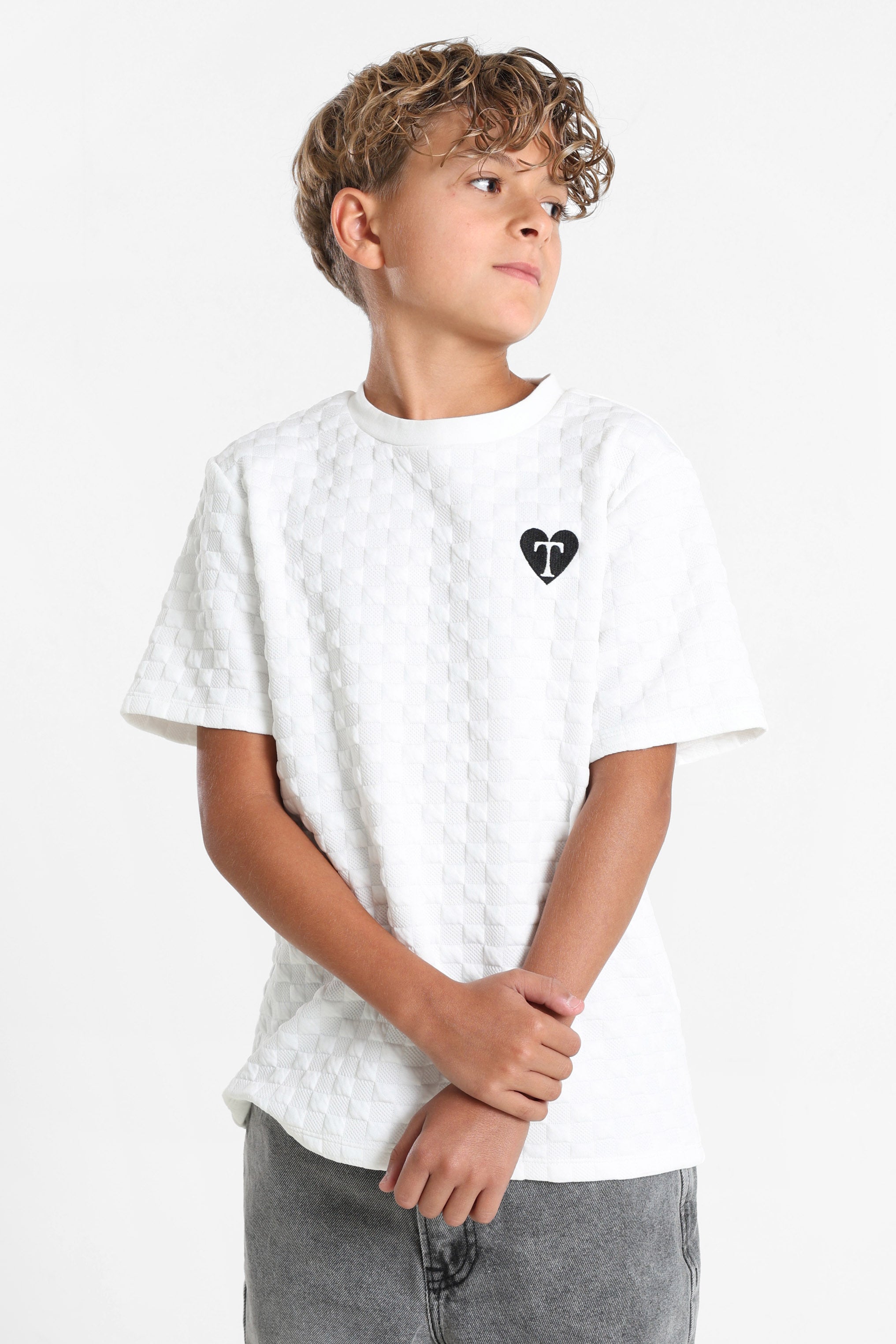 Strukturiertes T-Shirt - Weiss